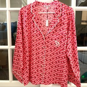 Victoria's Secret Women's Holiday Flannel Pajama Top Size Small